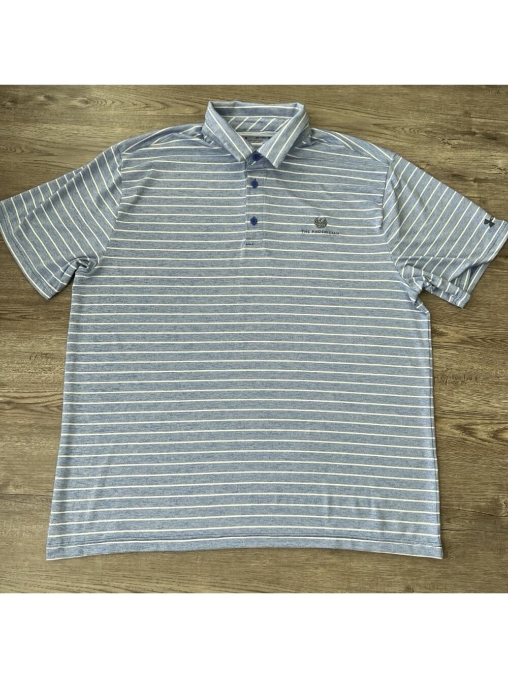 Under armour Phoenician Golf‎ Club Performance Polo Shirt Mens 2XL Blue Stripe